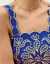 Keira Embroidered Midi Dress, Blue (COBALT), large