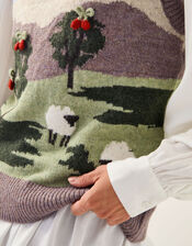 Monsoon x Sarah Corbett-Winder Countryside Knitted Vest, Mink (MINK), large