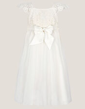 Estella Lace Bodice Dress, Ivory (IVORY), large