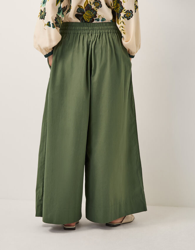 Rachel Wide Leg Trousers, Green (KHAKI), large