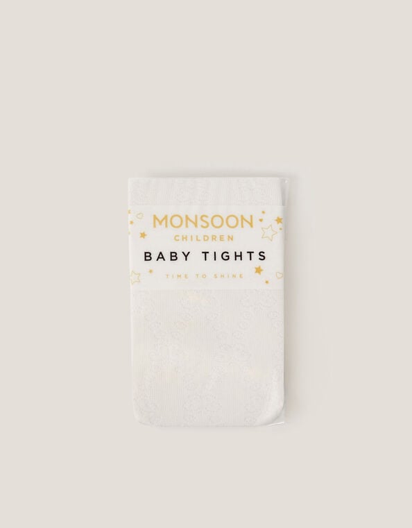 Baby Diamond Butterfly Tights, Ivory (IVORY), large