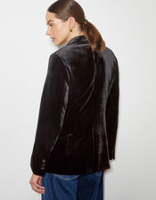 Valery Velvet Double Breasted Jacket , Black (BLACK), large