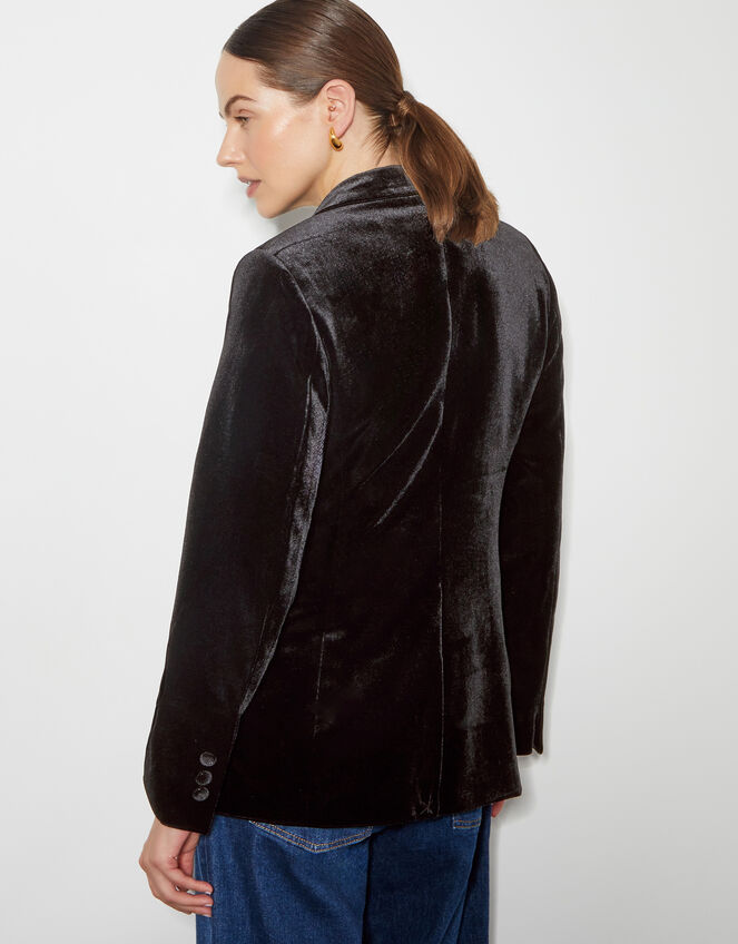 Valery Velvet Double Breasted Jacket , Black (BLACK), large