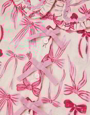 Bow Print Long Pyjamas Set, Cream (CREAM), large