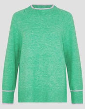 Oti Oversized Mock Neck Jumper, Green (GREEN), large