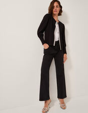 Eden Diamanté Trim Cardigan, Black (BLACK), large