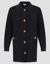 Nina Knit Utility Jacket, Black (BLACK), large
