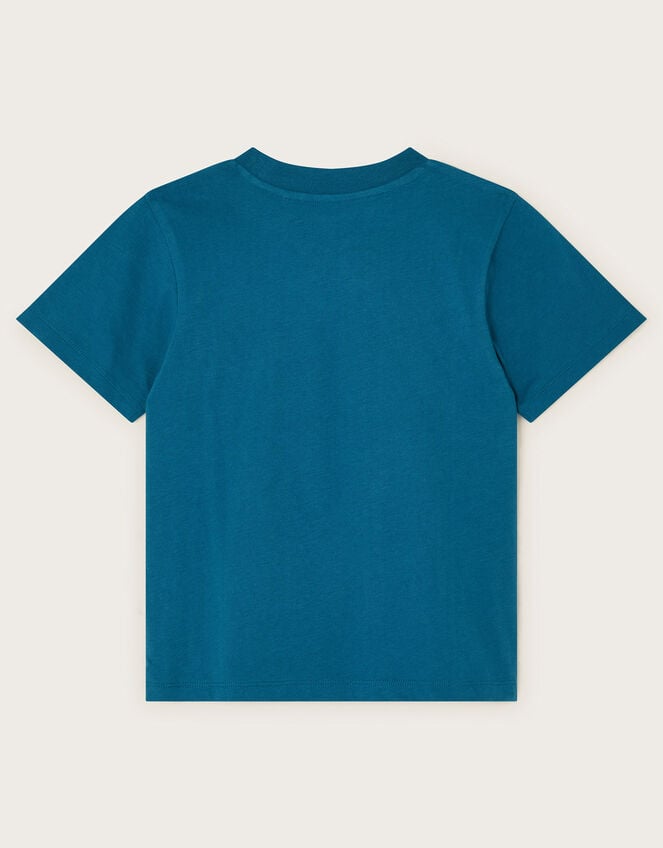 Shark Graphic Cotton T-Shirt, Blue (BLUE), large