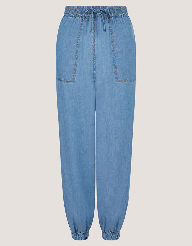Daria Chambray Joggers, Blue (DENIM BLUE), large