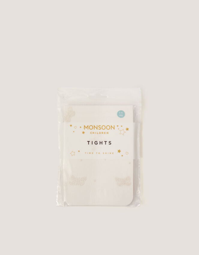 Polka Dot Butterfly Tights, White (WHITE), large