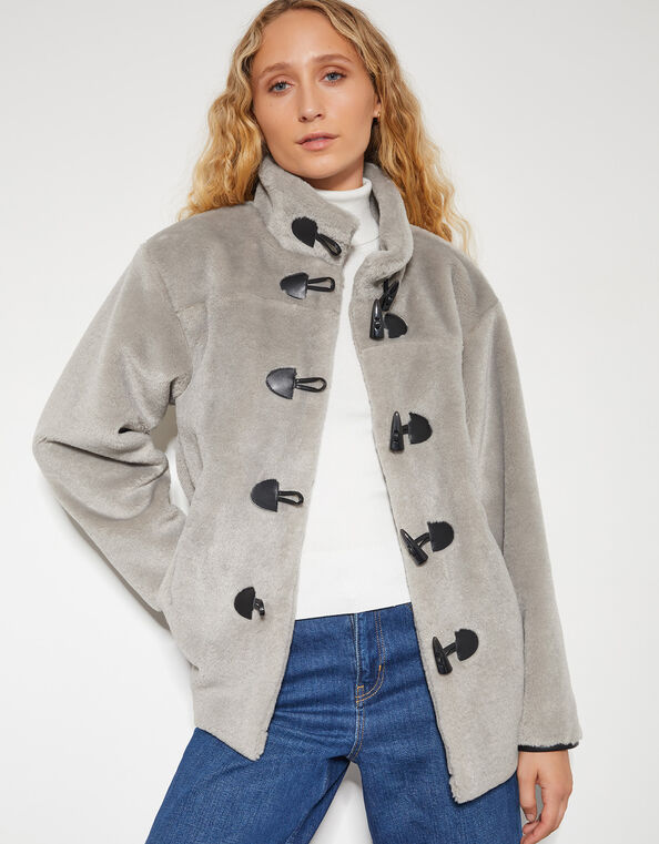 Dakota Faux Fur Duffle Coat, Mink (MINK), large