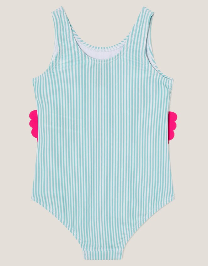 Baby Flamingo Stripe Swimsuit, Blue (AQUA), large