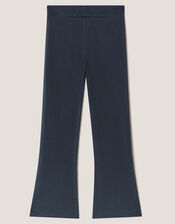 Sequin Bow Embellished Flare Leggings, Blue (NAVY), large