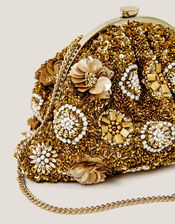 Lulu Flower Embellished Clutch Bag, , large