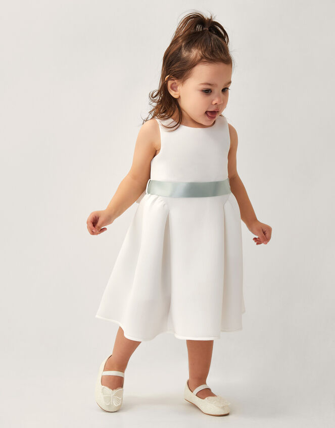 Baby Molly Scuba Bridesmaid Dress, Ivory (IVORY), large