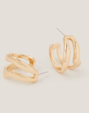 Sculptural Cut Out Hoop Earrings, , large