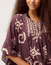 Mafalda Sun Print Ruffle Mini Kaftan, , large