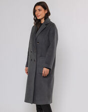 Rino and Pelle Longline Double-Breasted Coat, Grey (GREY), large