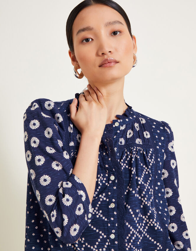 Cindy Print Jersey Dress, Blue (BLUE), large