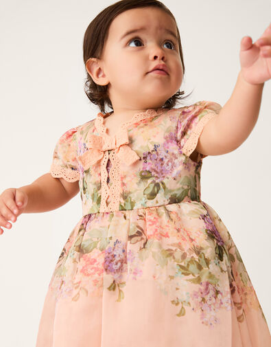 Baby Alma Floral Print Lace Dress, Multi (MULTI), large