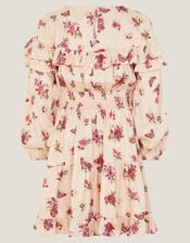 Butterfly Floral Frill Dress, Ivory (IVORY), large