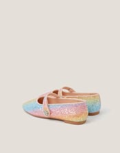Pastel Glitter Ballet Flats, Multi (MULTI), large