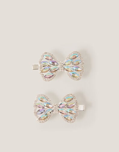 2-Pack Jewel Bow Metal Hair Clips, , large