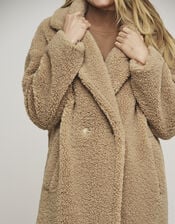 Rino and Pelle Teddy Double-Breasted Coat, Camel (CAMEL), large
