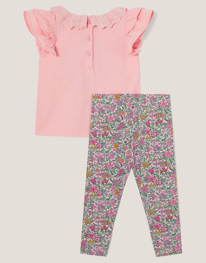 Baby Bunny T-shirt and Floral Leggings Set, Pink (PINK), large