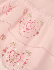 Heart Embellished Mesh Party Dress, Pink (PINK), large