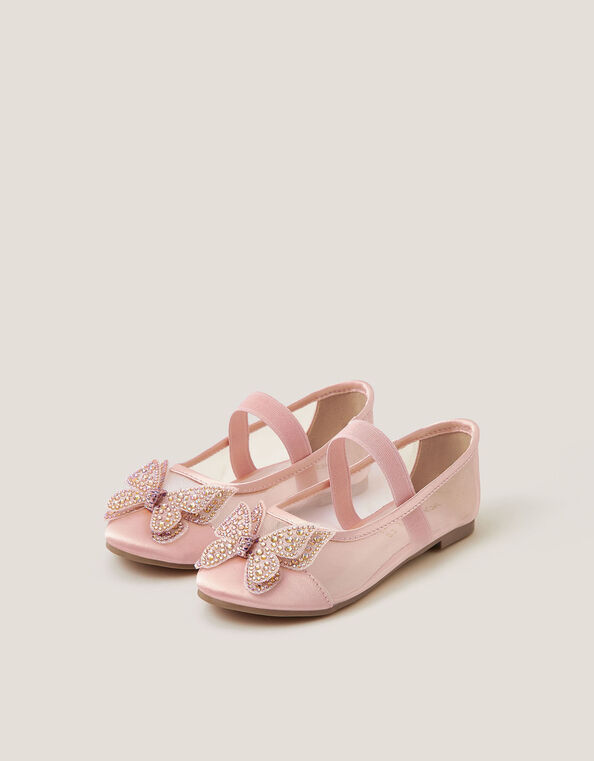 Butterfly Mesh Ballet Flats, Pink (PINK), large