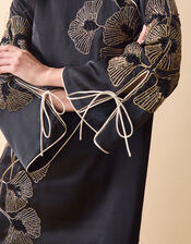 Clemence Alise Floral Embellished Mini Dress, Black (BLACK), large