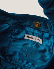 Vela Ruched Velvet Bag, , large