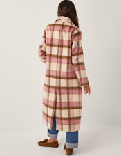 Colbie Brushed Check Coat, Pink (PINK), large
