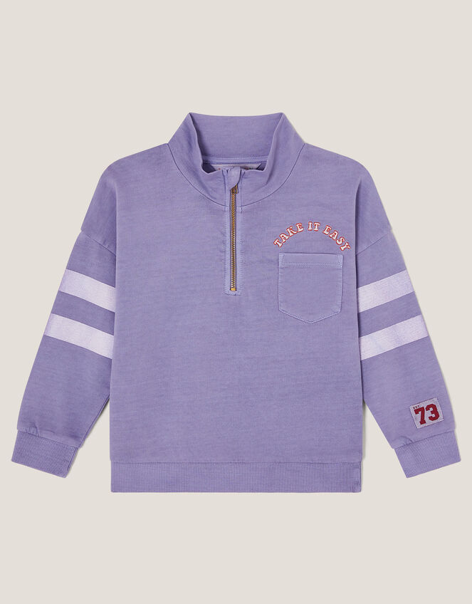 Take It Easy Half-Zip Sweatshirt, Blue (BLUE), large