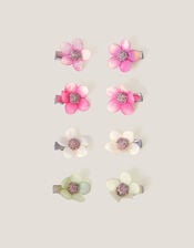 8-Pack Mini Flower Hair Clips, , large