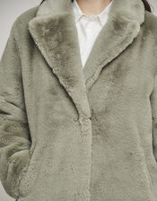 Rino and Pelle Faux Fur Coat, Green (PALE GREEN), large