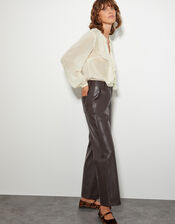 Saskia Stud Ruffle Blouse, Ivory (IVORY), large