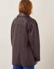 Paula Faux Leather Jacket, Brown (CHOCOLATE), large