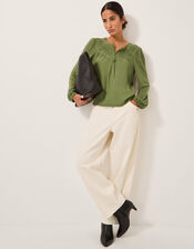 Fila Floral Embroidered Blouse, Green (GREEN), large