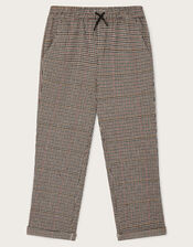 Check Pull-On Trousers, Brown (BROWN), large