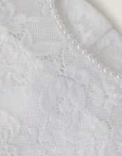 Alberta Rose Lace Pearl Dress, White (WHITE), large