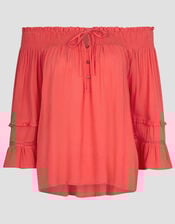 Ava Off-The-Shoulder Smock Top, Pink (PINK), large