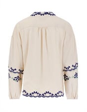 East Cresta Long Sleeve Embroidered Blouse, Ivory (IVORY), large