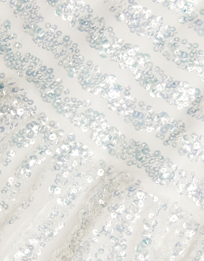 Pippa Sequin Stripe Tunic Dress, Ivory (IVORY), large