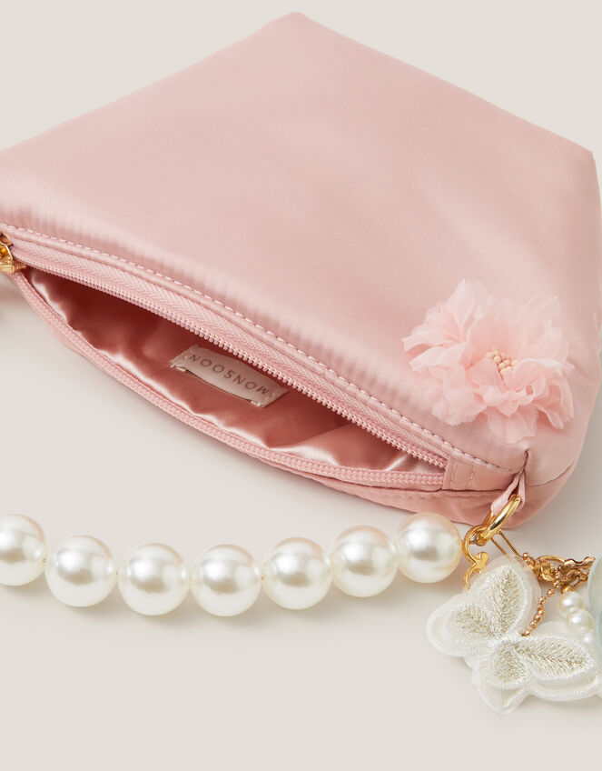 Satin Pearl Charm Bag, , large