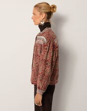 Maison Hotel Olivia Embroidered Paisley Print Jacket, Red (RED), large