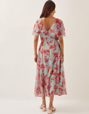 Marlene Floral Print Midi Dress, Green (MINT), large