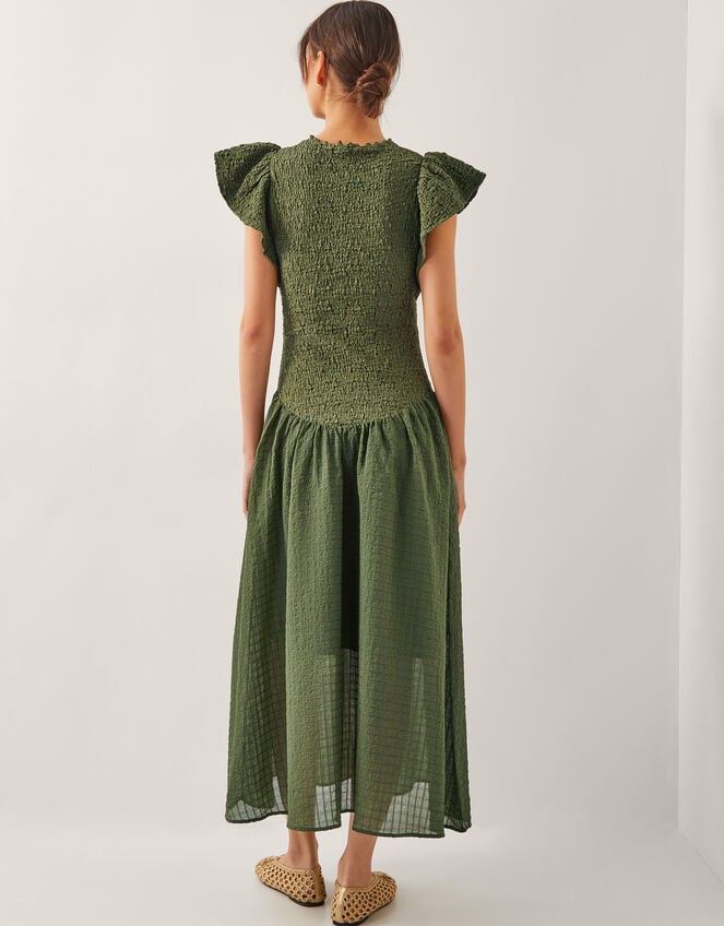 Dee Drop Waist Midi Dress, Green (KHAKI), large