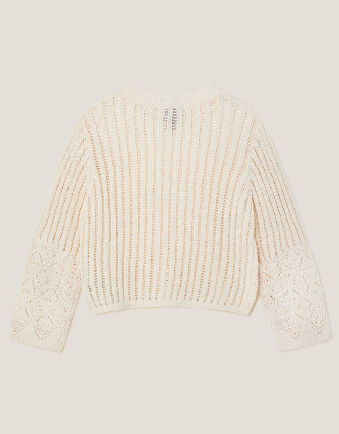 Cropped Knit Jumper, Ivory (IVORY), large